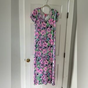 Lilly Pulitzer maxi dress with side slits.